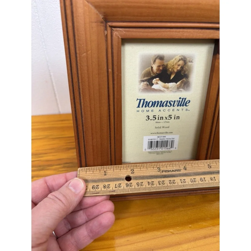 VINTAGE 3.5x5 THOMASVILLE BROWN KNOTTY PINE SOLID WOOD PHOTO‎ PICTURE FRAME